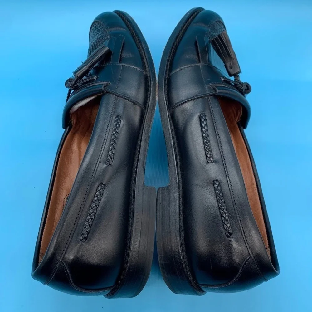 Allen Edmonds Cody Mens Size 11 B Black‎ Leather Tassel Loafers Dress Shoes 1809